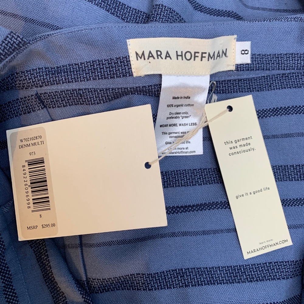 Mara Hoffman Sheath Mini Dress Denim MultiStripe - Picture 8 of 8